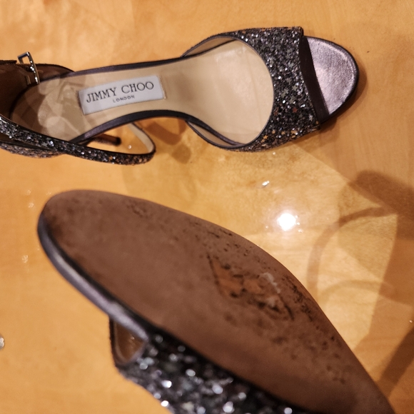Jimmy Choo star coarse glitter sandals 37 - Picture 8 of 9
